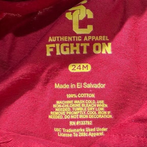 USC Authentic Apparel Trojan Onesie size 24 Months NWT - Picture 4 of 7
